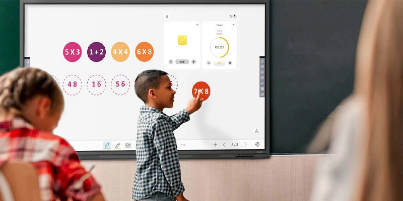 Ecrans digitaux et interactifs permettant des exercice tactiles pour l'éducation